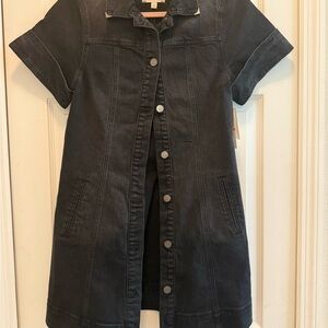 Habitual Black Denim Button-Up Dress
